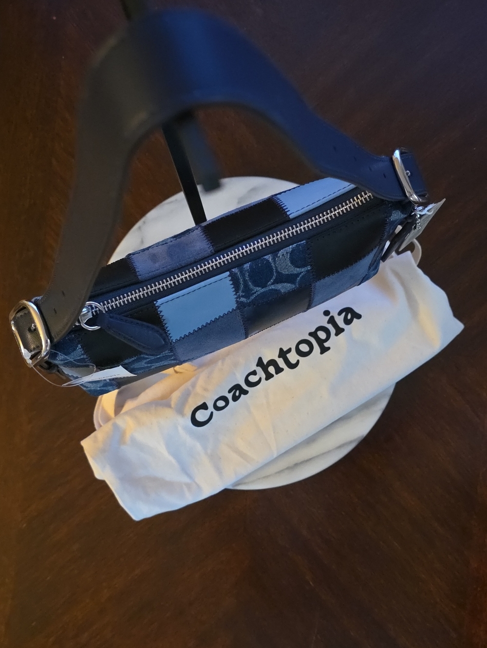 Coach NWT Coachtopia Denim Patchwork Shoulder Bag with Silver Hardware ๐ - Picture 6 of 16